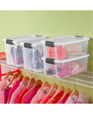 30 Qt 6-Pack & 18 Qt 6-Pack Clear Plastic Stackable Storage Bin w/ Lid