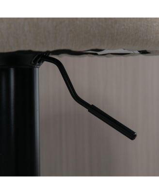 Adjustable Swivel Bar Stools Set of 2, Linen Touch Fabric,  