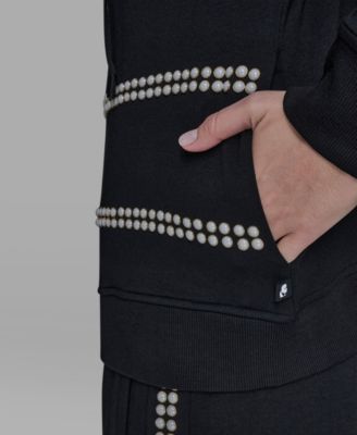 Women's Pearl Front Zipper Tracksuit Jacket