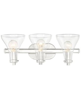 Sorren Industrial Modern Wall Light Hardwired 3-Light 20.5" Fixture with Curving Clear Glass