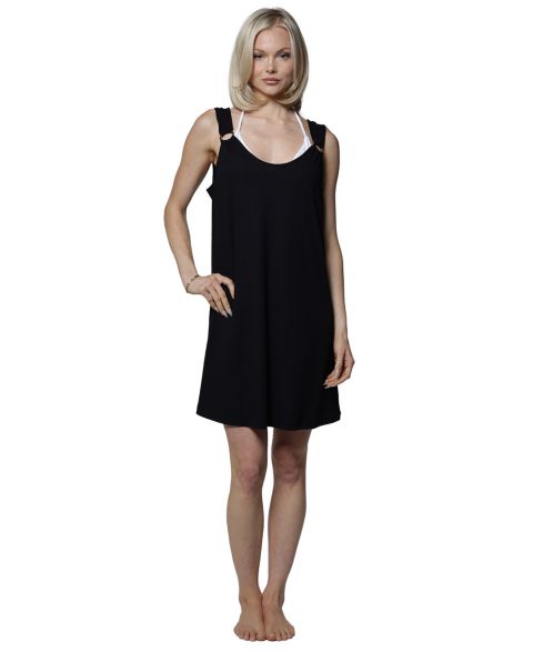 Женское платье J Valdi Ipanema Crochet Ring Tank Swim Dress, цвет: Чёрный