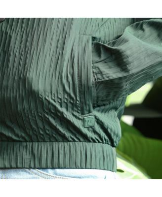 Men's Emerald Green Crease-Tactile Bomber Jacket