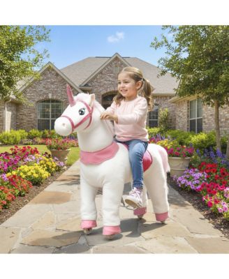 Ride on Unicorn Toy, Plush Baby Rocking Horse for Kids 4-7 Years