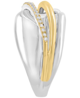 Diamond (1/5 ct. t.w.) Ring in 14k Gold Plating Over Sterling Silver