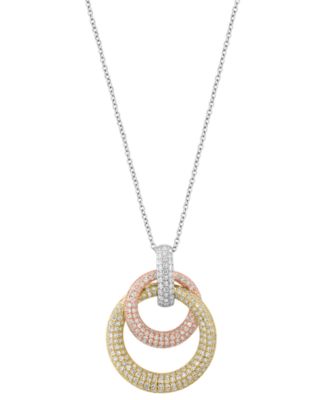 EFFY Collection - Diamond Pendant Necklace (1-1/8 ct. t.w.) in 14K Multi-Tone Gold