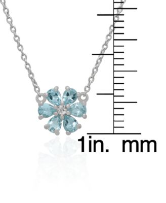 2-Pc. Blue Topaz & White Topaz Pendant Necklace & Earrings Set (1.41 ct. t.w.) in Sterling Silver