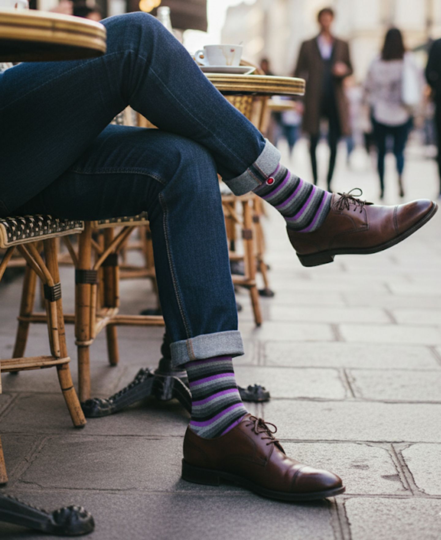 Носки Love-Stripes для мужчин — Love Sock Company, цвет: Фиолетовый — фото 2