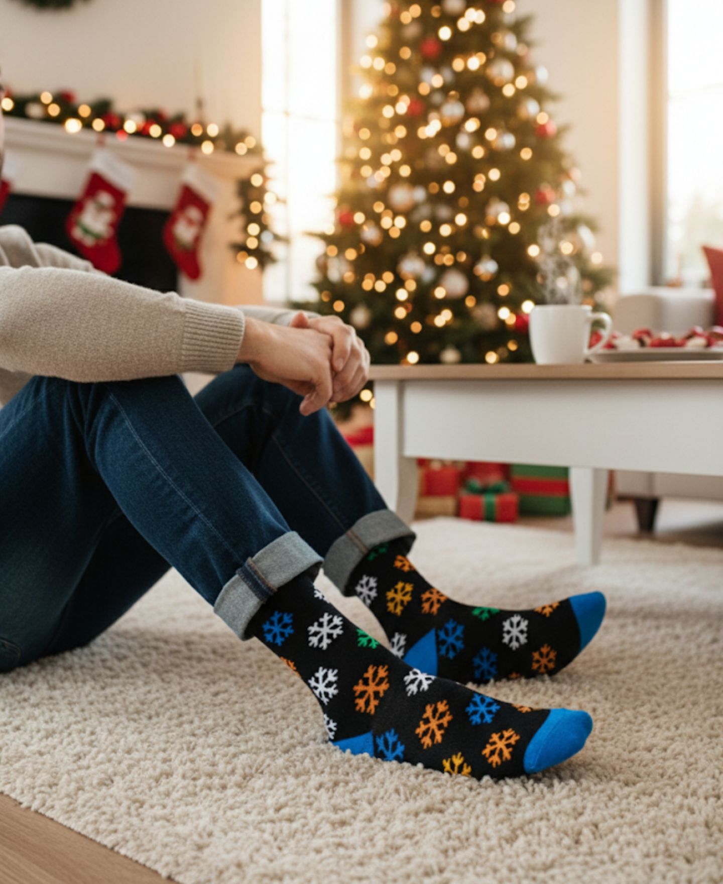 Носки Snowflake для мужчин — Love Sock Company, цвет: Чёрный — фото 3