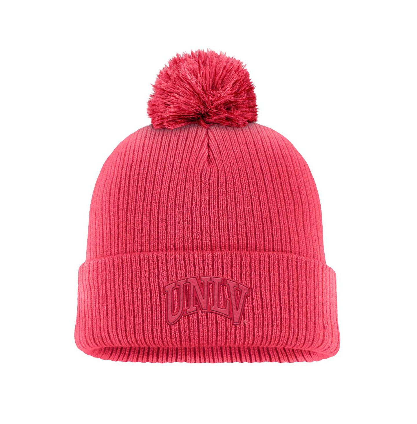 Мужская шапка Nike Scarlet Unlv Rebels Tonal Peak Cuffed Knit Hat with Pom — фото 1