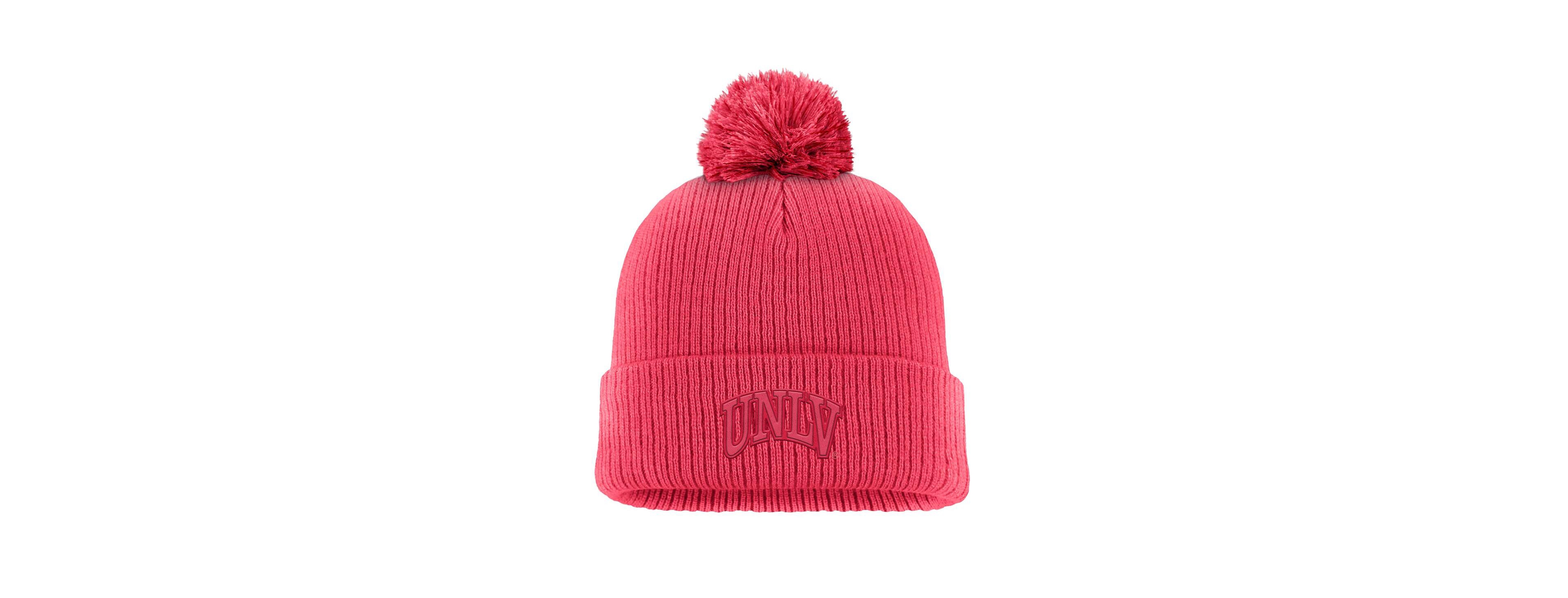 Men's Scarlet Unlv Rebels Tonal Peak Cuffed Knit Hat with Pom