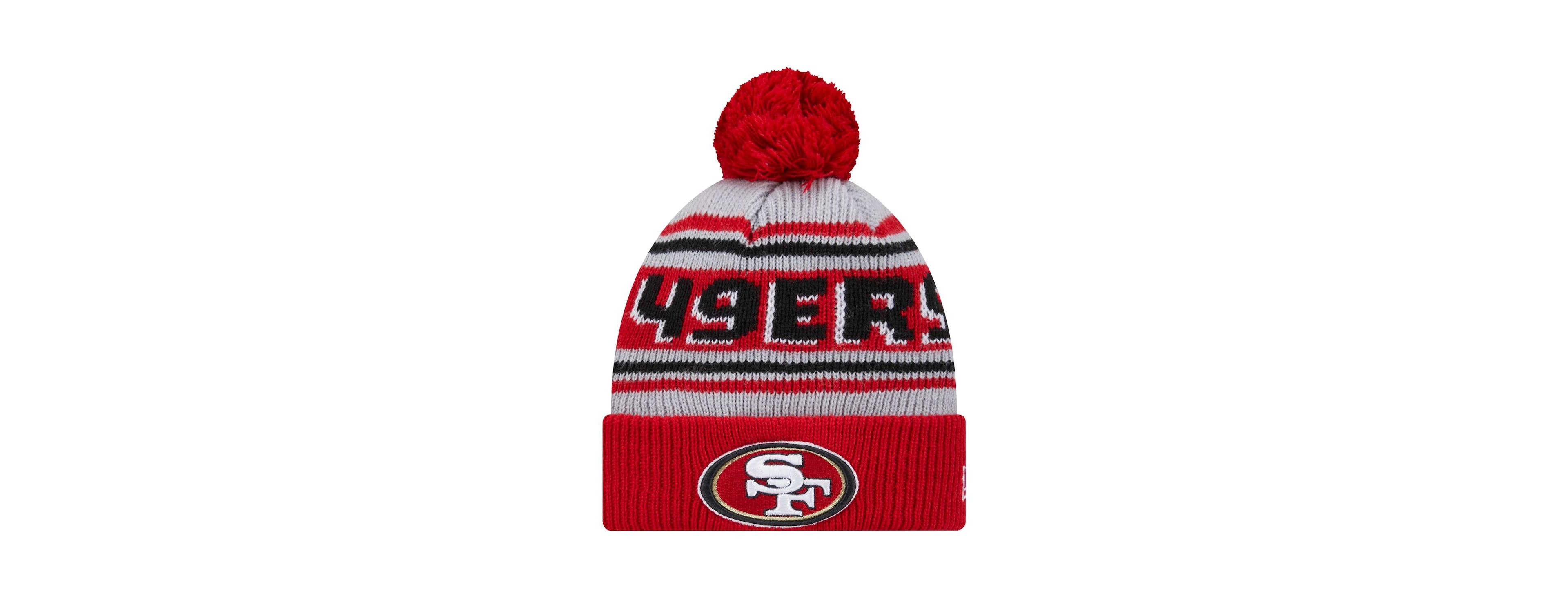 Youth Scarlet San Francisco 49ers Main Cuffed Knit Hat with Pom