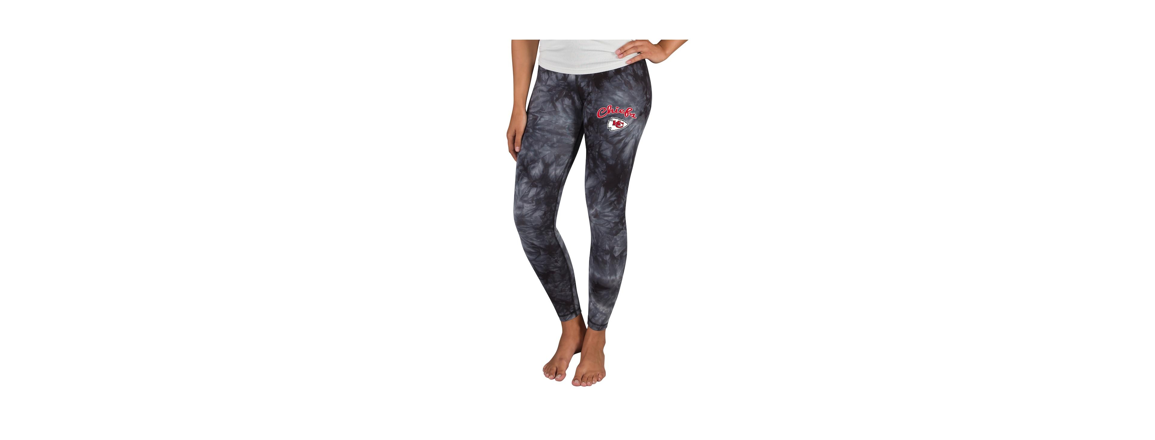 Women's Black Kansas City Chiefs Burst Tie Dye Leggings