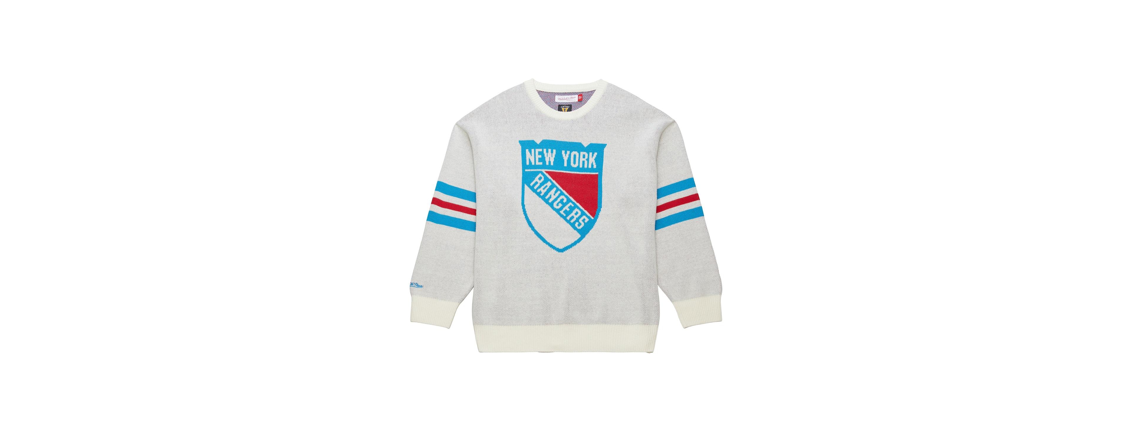 Men's Cream New York Rangers Centennial Retro Logo Sweater