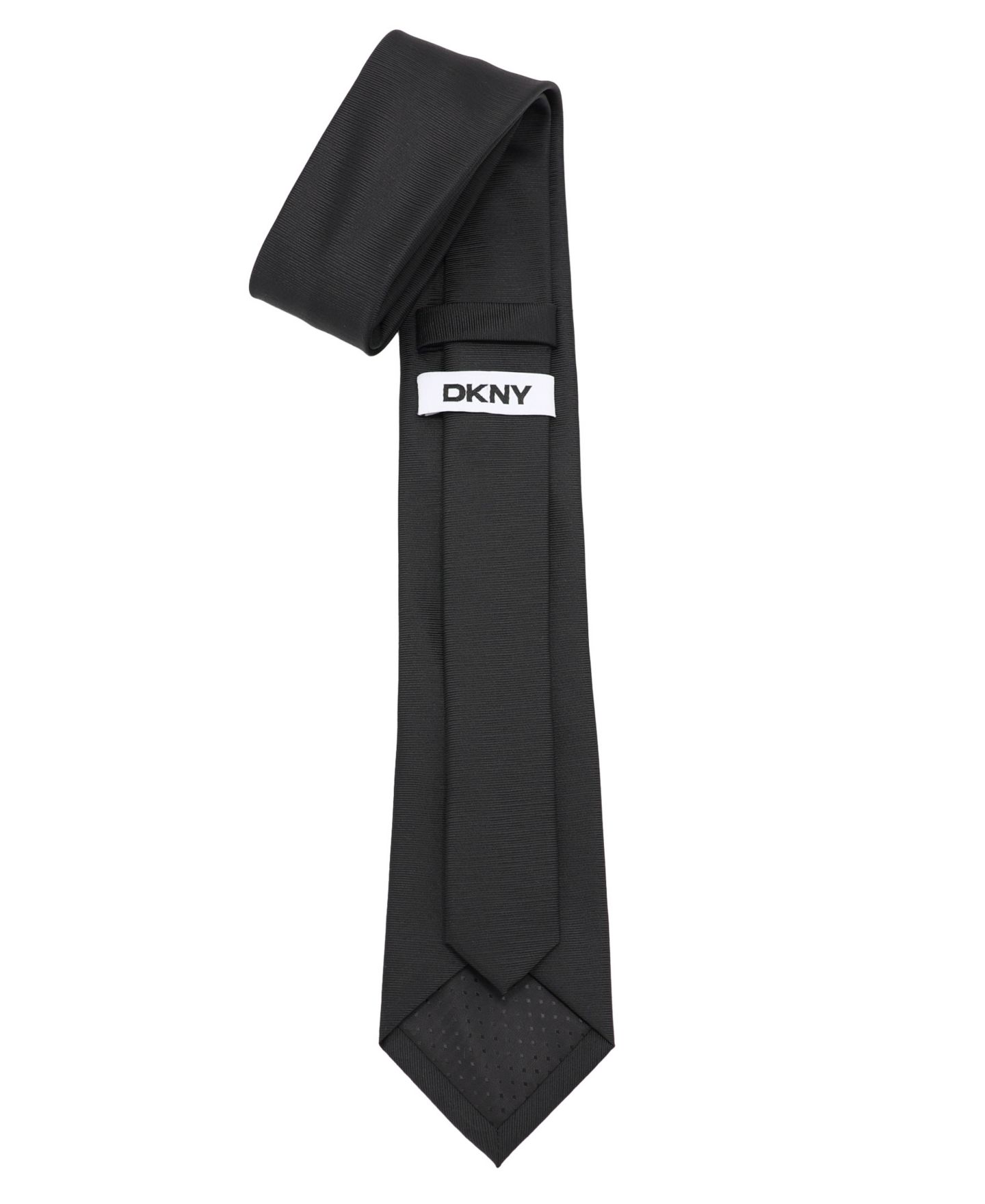 Мужской однотонный фактурный галстук DKNY, цвет: Чёрный, вариант 1 — фото 3