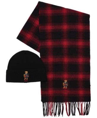 Polo Ralph Lauren - Men's Holiday Bear Beanie and Scarf, 2-Piece Set