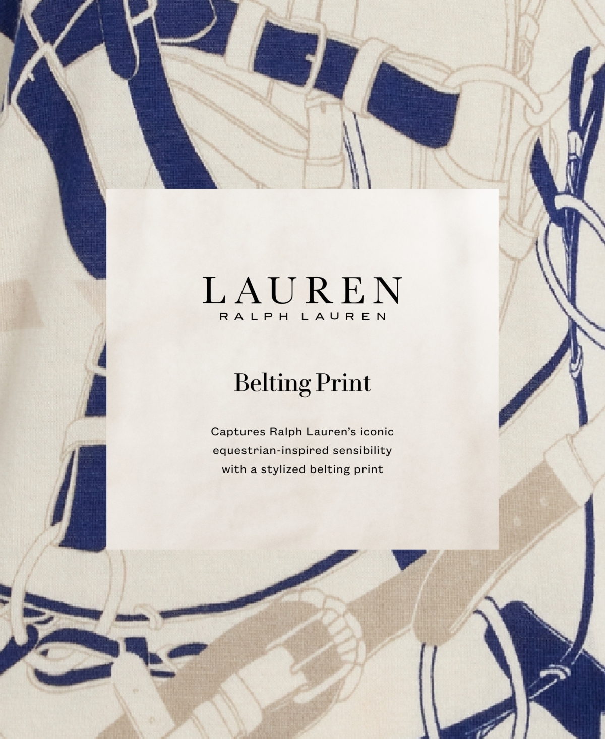 Lauren Ralph Lauren Women's Belting-Print Cotton Boatneck Tee