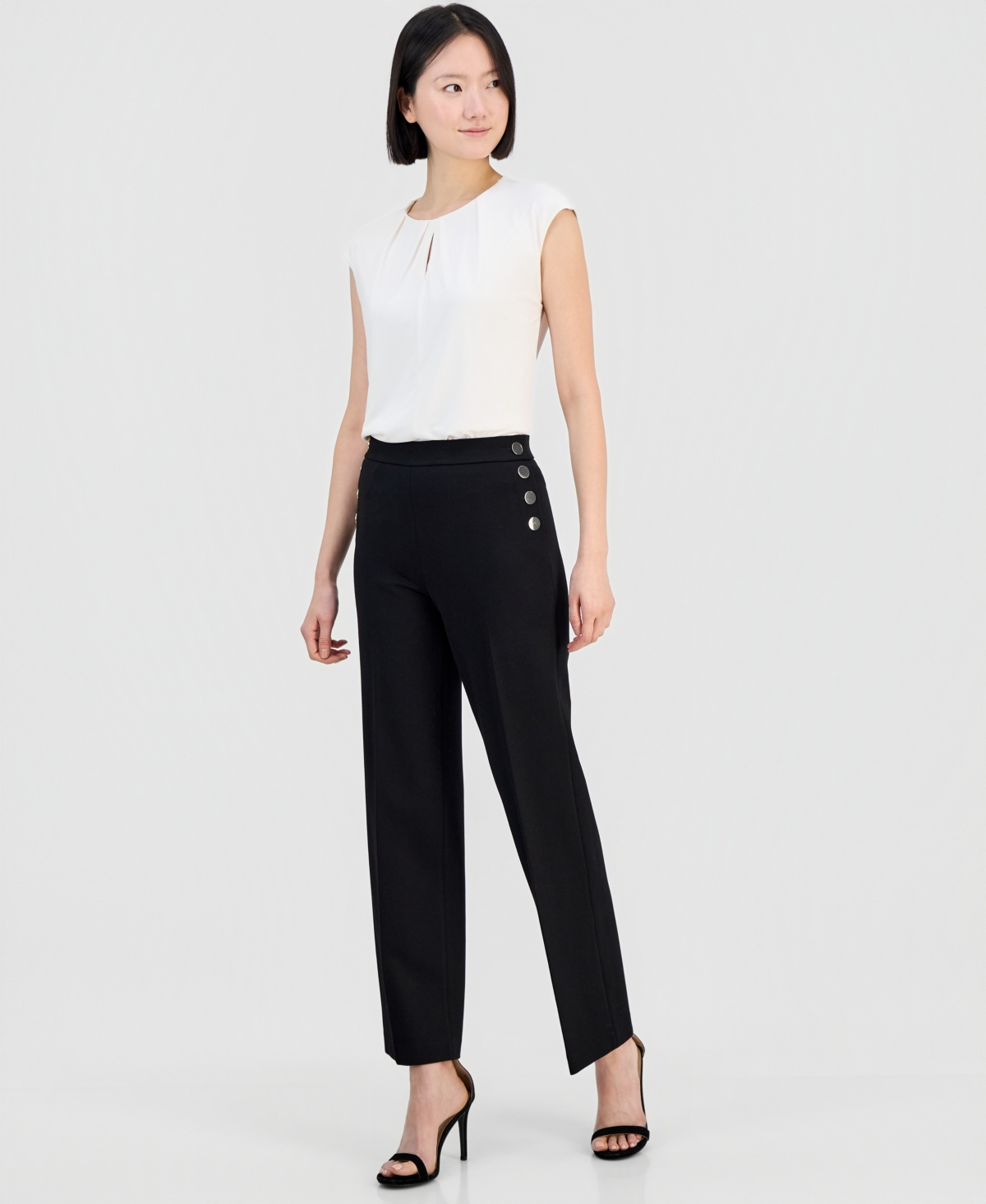 Anne Klein Women's High-Rise Pull-On Pants