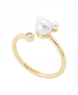 Disney Mickey Mouse Faux Cultivated Pearl and Cubic Zirconia Ring - Macy's