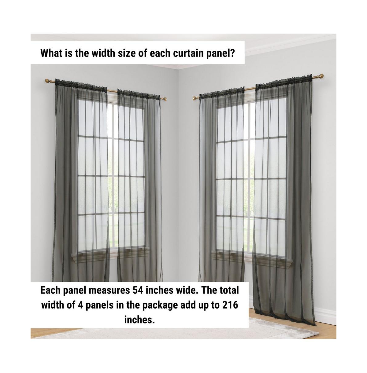 Hlc.me Essentials Sheer Voile Window Treatment Rod Pocket Curtain Panels