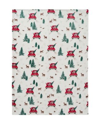 Holiday Printed Plush Throw, 50" x 70"