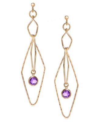 Amethyst (1-5/8 ct. t.w.) Openwork Orbital Geometric Drop Earrings in 14k Gold-Plated Sterling Silver (also in Sky Blue Topaz)