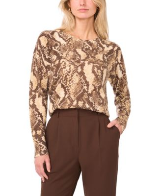 Macy's - Women's Snake Print Long-Sleeve Sweater