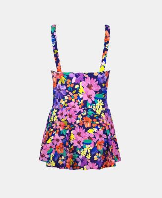 Women's Scoop Neck Tie Knot One Piece Swimsuit Swim Dress