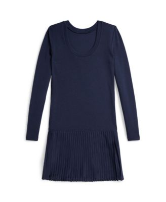 Girls' 7-16 Pleated-Skirt Ribbed Dress