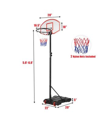 Adjustable Basketball Hoop System Stand with Wheels
