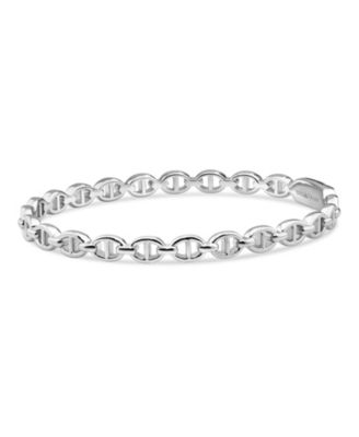 Mariner Anchor Bangle Bracelet in Rhodium Plated Sterling , Size