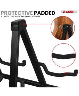 Double Guitar Stand Floor Adjustable A Frame Folding Acoustic Electric Guitars Holder Stands GSS 2N1 BLK