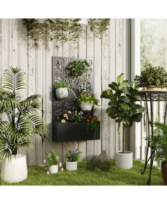 Garden Box with Privacy Panel, Outdoor Planter Box for Garden