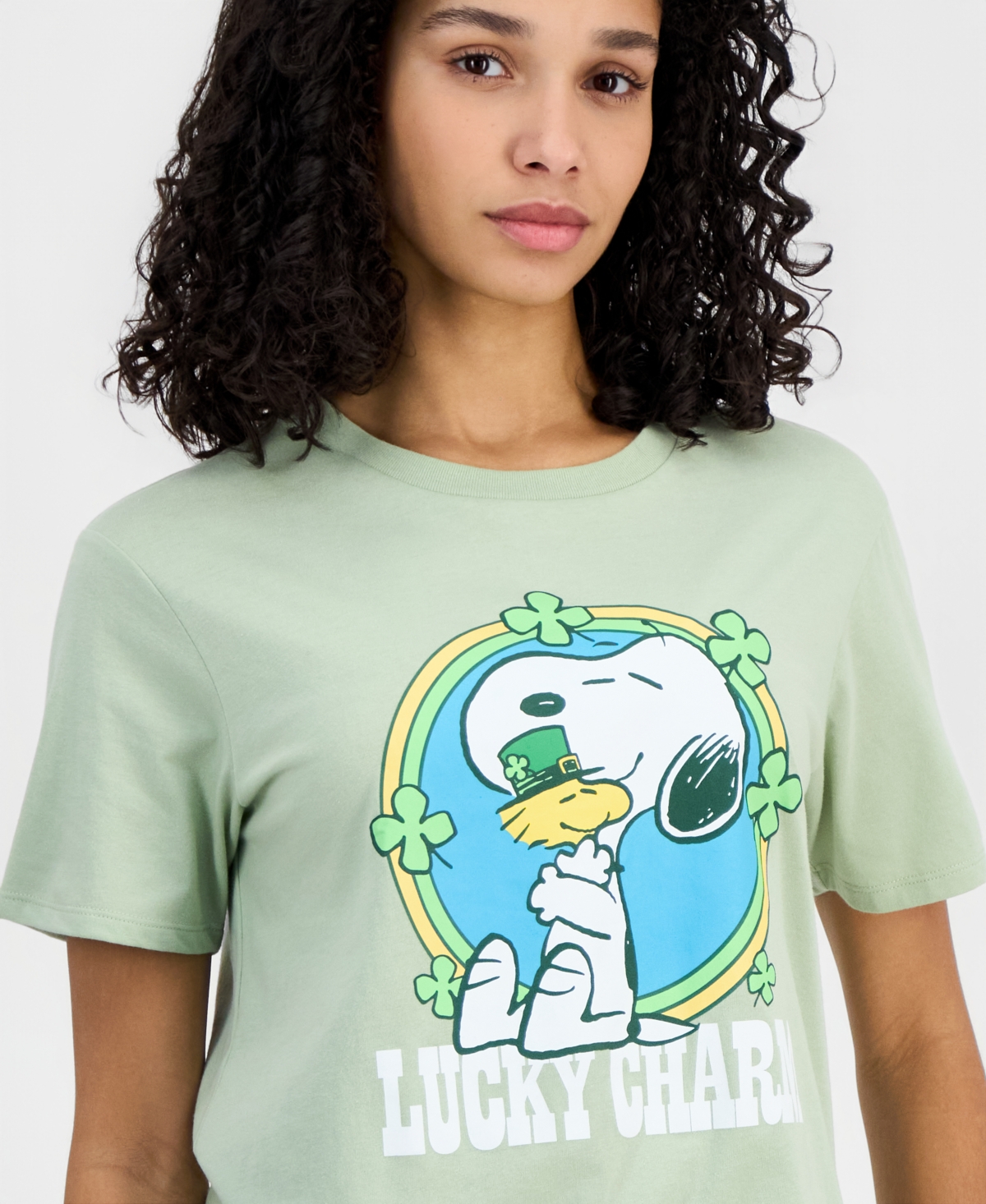 Love Tribe Juniors' Lucky Charm Snoopy T-Shirt