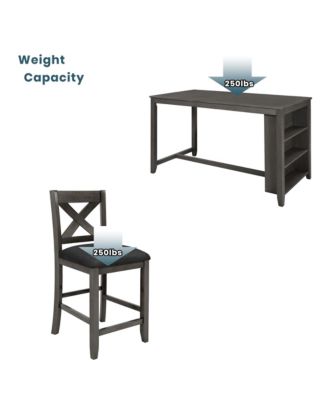 CASAINC 5-Piece Counter Height Dining Set with 4 Chairs