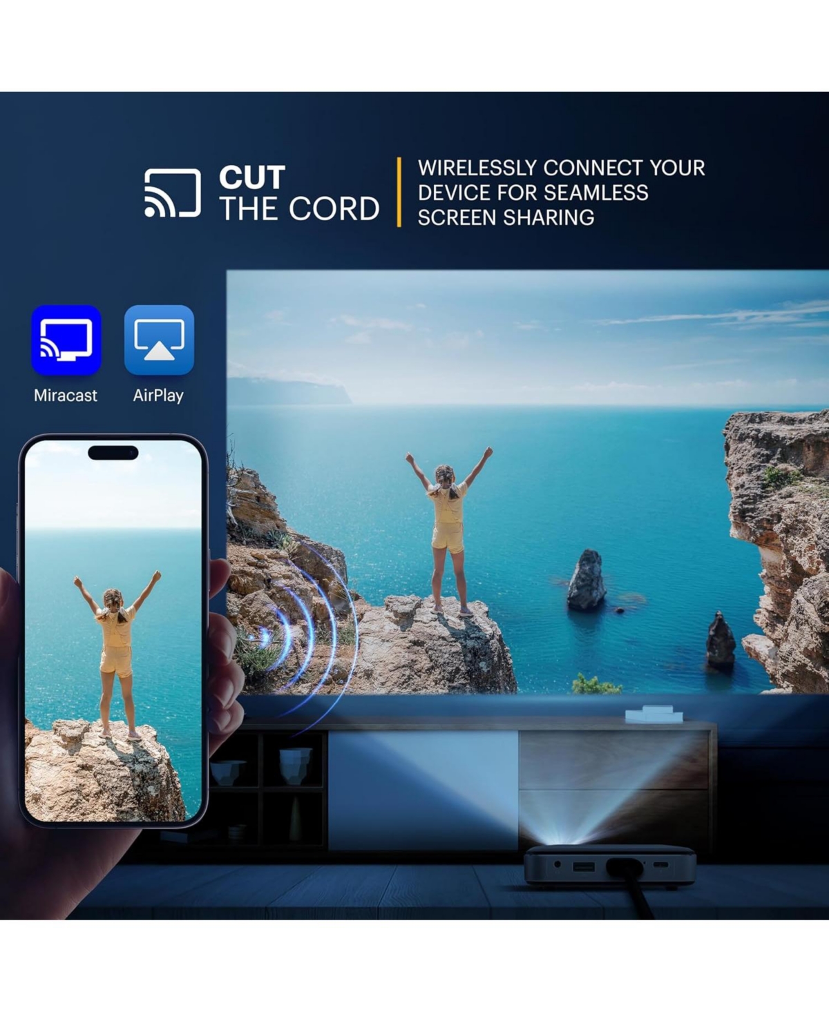 Kodak Luma 150 Pico Projector, Rechargeable Ultra Mini Projector w/60" Screen, Tripod & Case