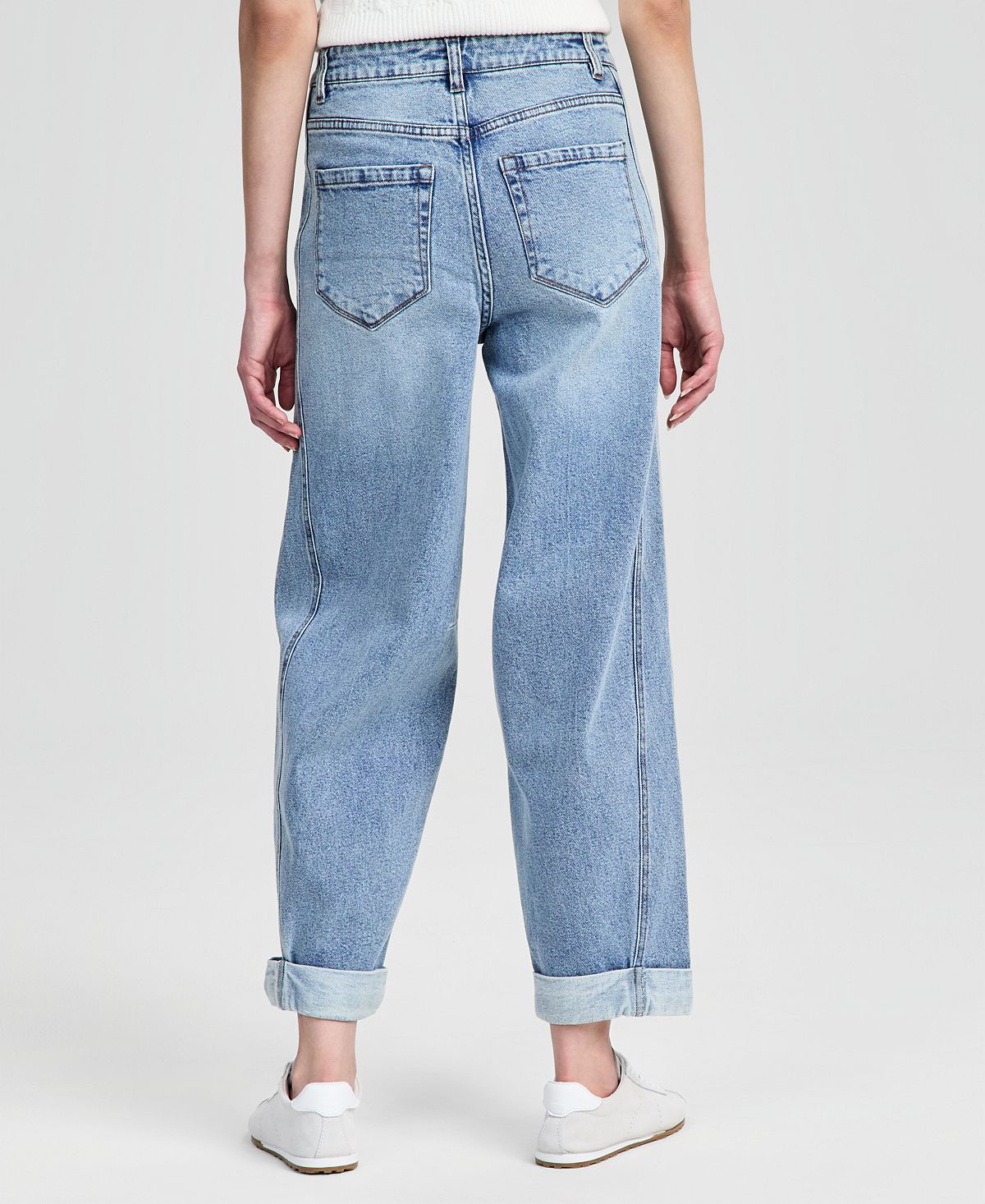 And Now This Women's Cuffed Barrel-Leg Jeans, Macy's Exclusive view 5 — MAYCSS fashion products