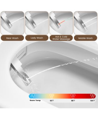 Smart One-Piece Bathroom Fixture With Heated Seat, Auto Flush, Wash, Dryer And Digital Display