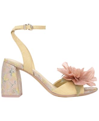 Women's Aria Flower Two-Piece Block Heel Dress Sandals