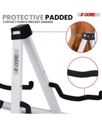 Double Guitar Stand Floor Adjustable A Frame Folding Acoustic Electric Guitars Holder Stands GSS 2N1 WH