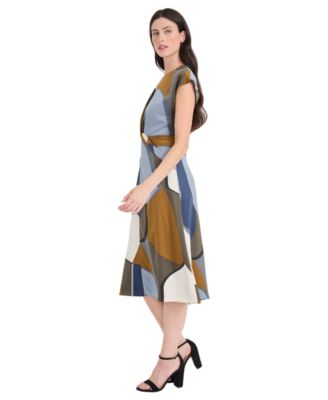 Women's A-Line Printed Midi Dress