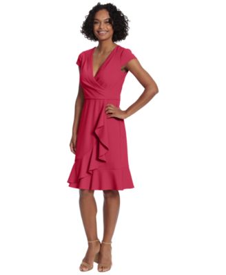 Petite V-Neck Jersey Fit & Flare Dress