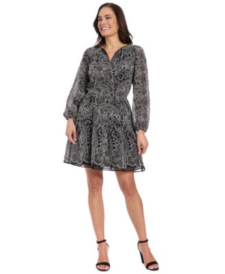 Petite Elastic Waistband A-Line Short Dress