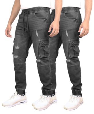 Men's Stretch Cargo Carpenter Jeans Joggers Set, 2-Pack