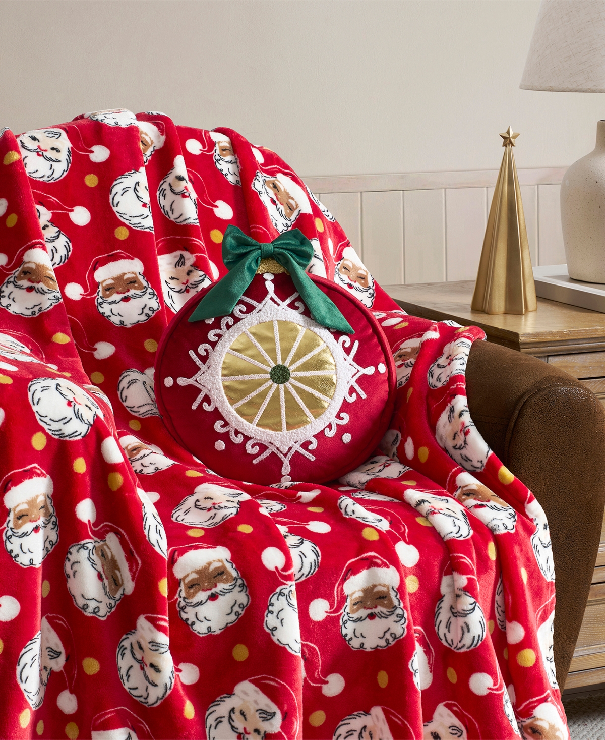 Hallmark Ornament Shaped Holiday Decorative Pillow, 12" x 13"