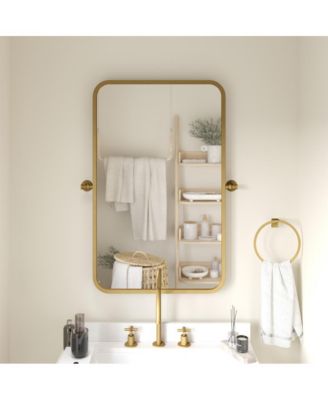 Mason Pivot Wall Mirror with Slim Frame and Silver Backed Glass for Clarity for Bathrooms