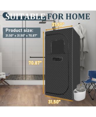 Portable Full-Size Steam Sauna Tent with 4L 1500W Steam Generator & Chair