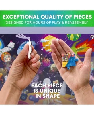 4x100 Piece Glow-in-The-Dark Puzzles– Space, Dinosaurs, Animals