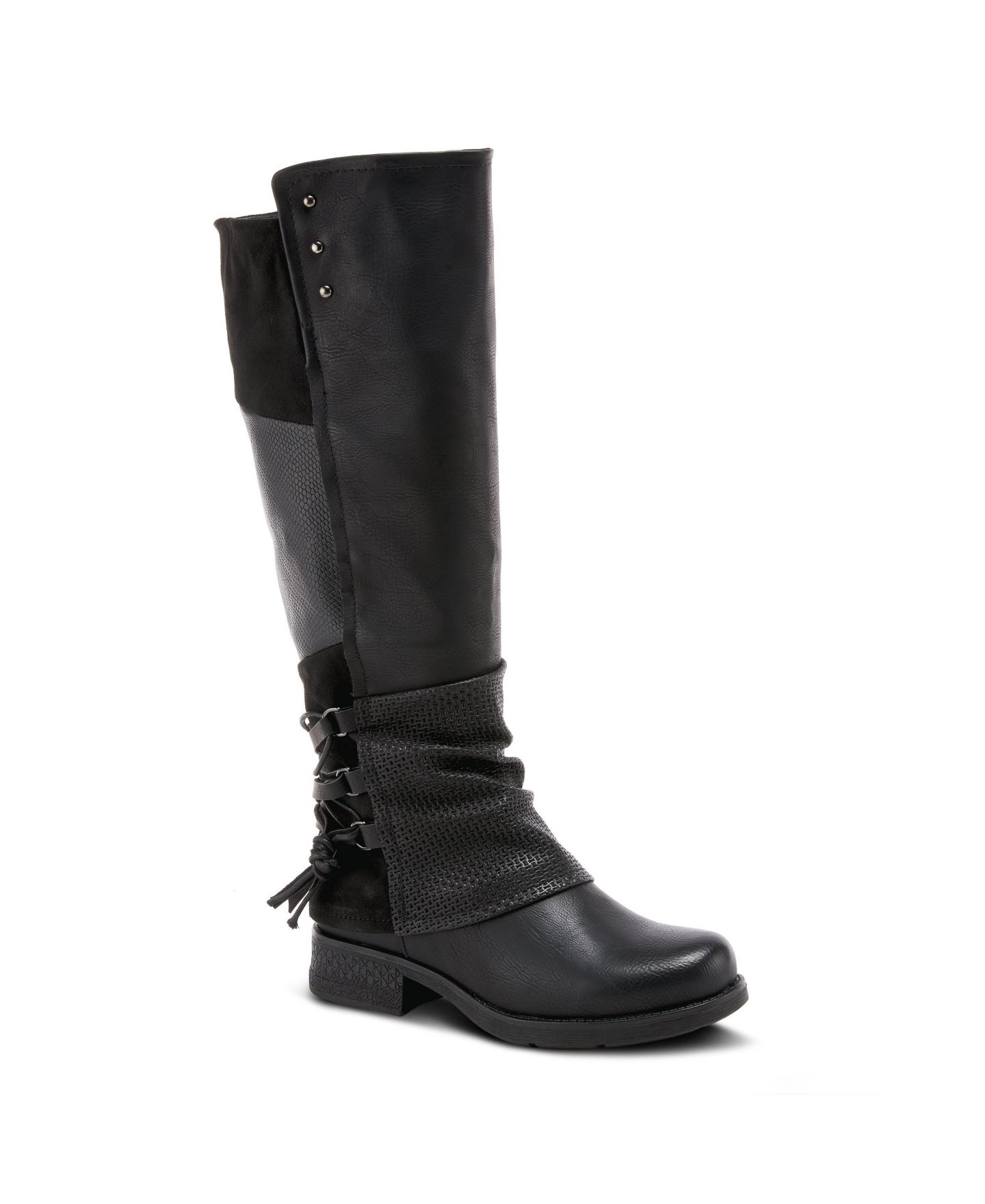 Женские ботинки Patrizia Maxie Back Lace Detail Faux Fur Lined Tall Boot, цвет: Чёрный — фото 4