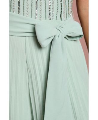 Women's Embellished Bow Shoulder Jumpsuit