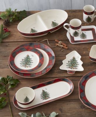 Christmas Tree Tartan Buffet Plate